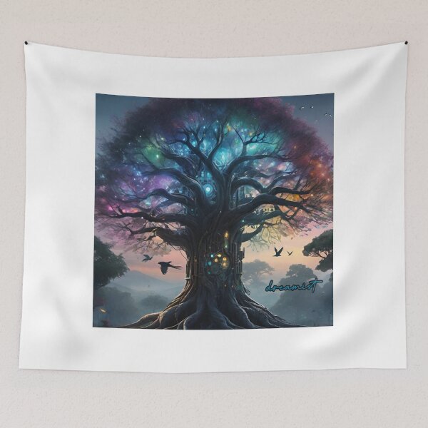 Item preview, Mystical Tech Tree – Fantasy Cyber Nature Art designed and sold by DreamistStore.
