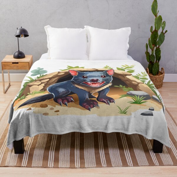 Item preview, Tasmanian devil, Wild carnivorous marsupial animal, Wildlife of Australia and Tasmania, Tasmanian devil growling near a den (Sarcophilus harrisii) designed and sold by Danler.