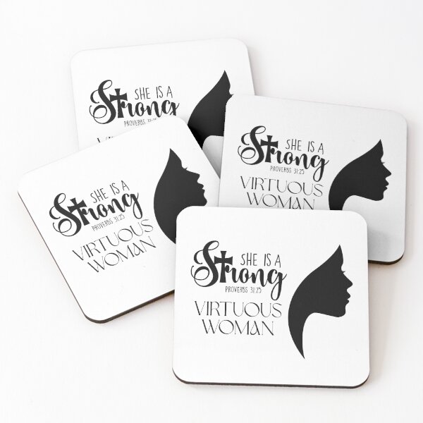 Item preview, She Is a Strong Virtuous Woman – Proverbs 31:25 Christian Feminine Design designed and sold by Christian1iving.