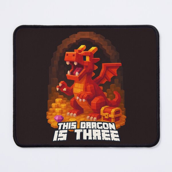 Item preview, This Dragon is Three Pixel Art Fantasy Birthday Design	 designed and sold by Victor Shadehorn.