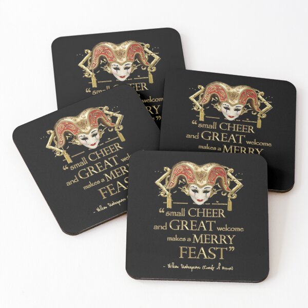 Shakespeare Comedy Of Errors Feast Quote Coasters (Set of 4)