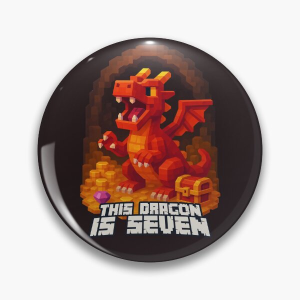 Item preview, This Dragon is Seven Pixel Art Birthday Design for Kids	 designed and sold by Victor Shadehorn.