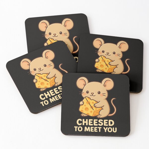 Item preview, Cheesed to Meet You Cute Mouse and Cheese Pun Design designed and sold by Victor Shadehorn.