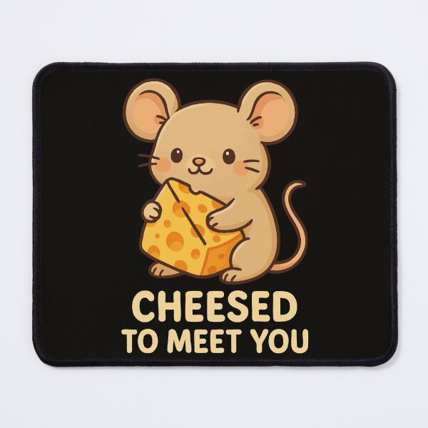 Item preview, Cheesed to Meet You Cute Mouse and Cheese Pun Design designed and sold by Victor Shadehorn.