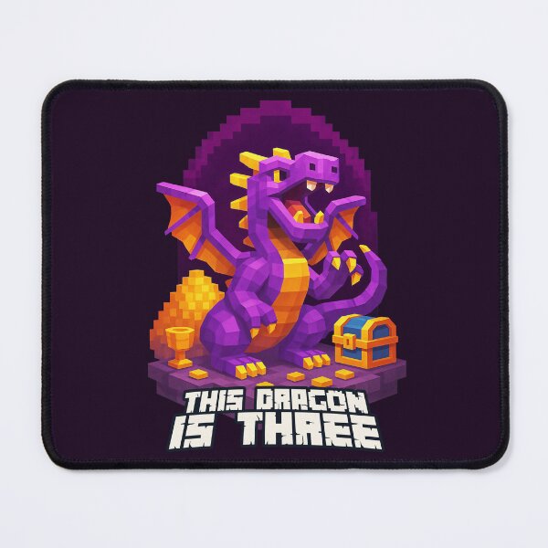 Item preview, This Dragon is Three Purple Pixel Art Birthday Design for Kids	 designed and sold by Victor Shadehorn.
