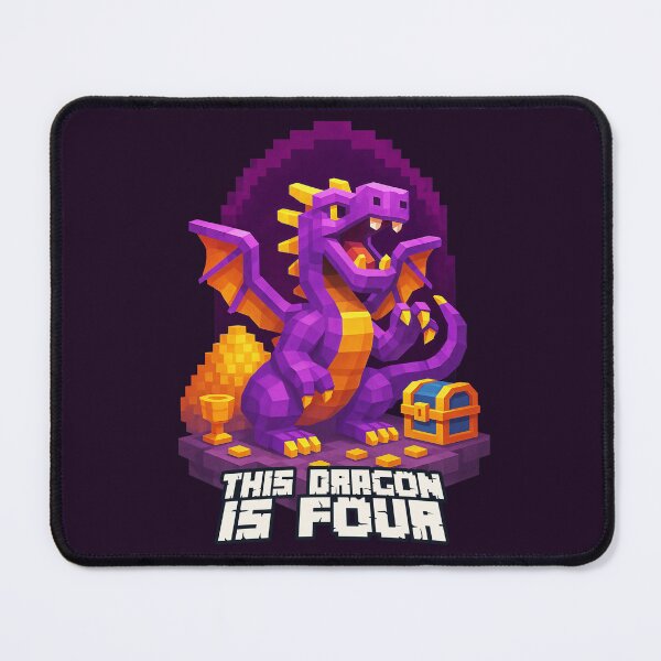 Item preview, This Dragon is Four Purple Pixel Art Birthday Design for Kids	 designed and sold by Victor Shadehorn.