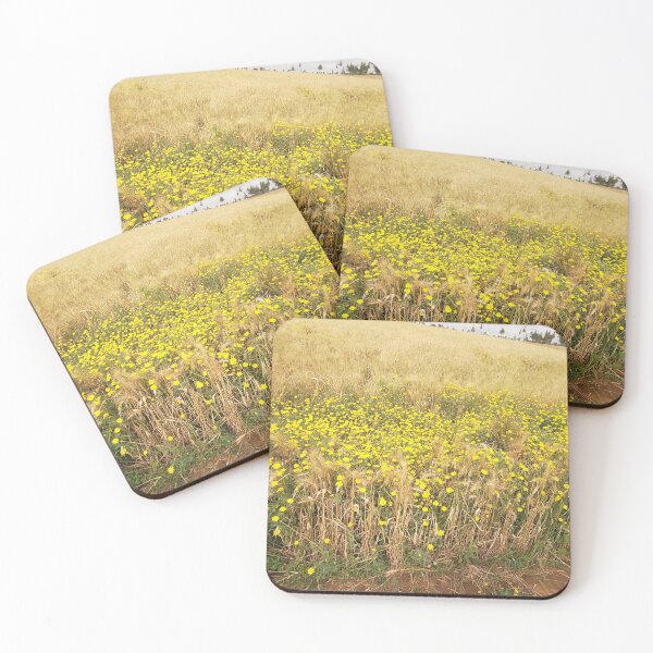 Item preview, A cluster of yellow flowers on a wheat farm.  designed and sold by Jamesk82.
