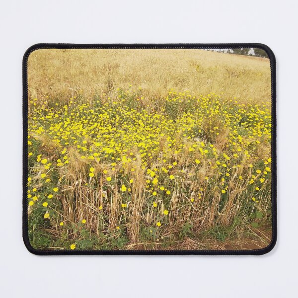 Item preview, A cluster of yellow flowers on a wheat farm. designed and sold by Jamesk82.