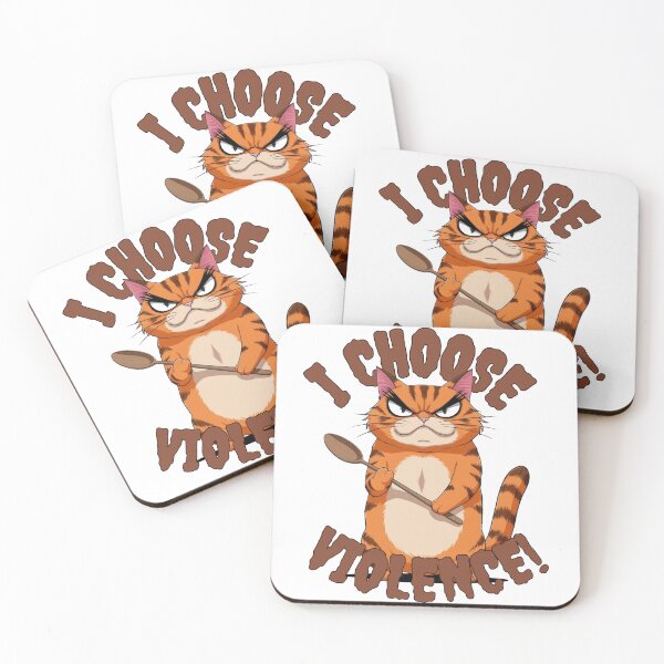 Item preview, I Choose Violence – Angry Orange Cat designed and sold by Ink on Thread.