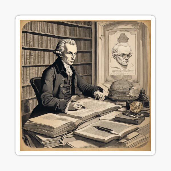 Philosopher's Study Immanuel Kant Philosophy Lovers Gift Sticker