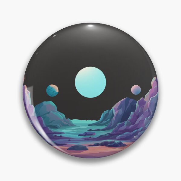 Item preview, Mystic Alien Valley – Neon Sci-Fi Landscape with Planets designed and sold by ChillVibes04.