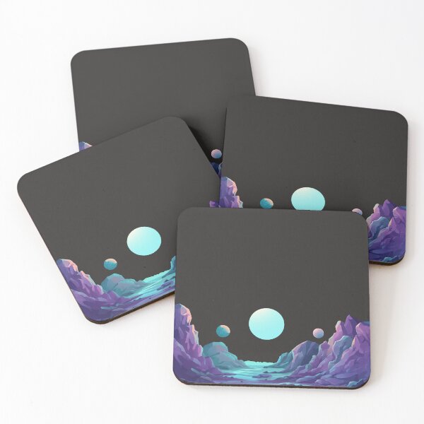 Item preview, Mystic Alien Valley – Neon Sci-Fi Landscape with Planets designed and sold by ChillVibes04.