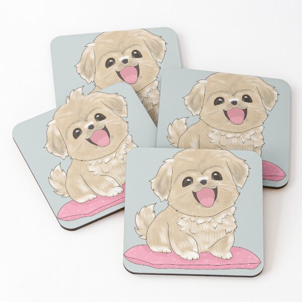 Item preview, Cute Tibetan Spaniel dog on pillow designed and sold by LiskoDesign.
