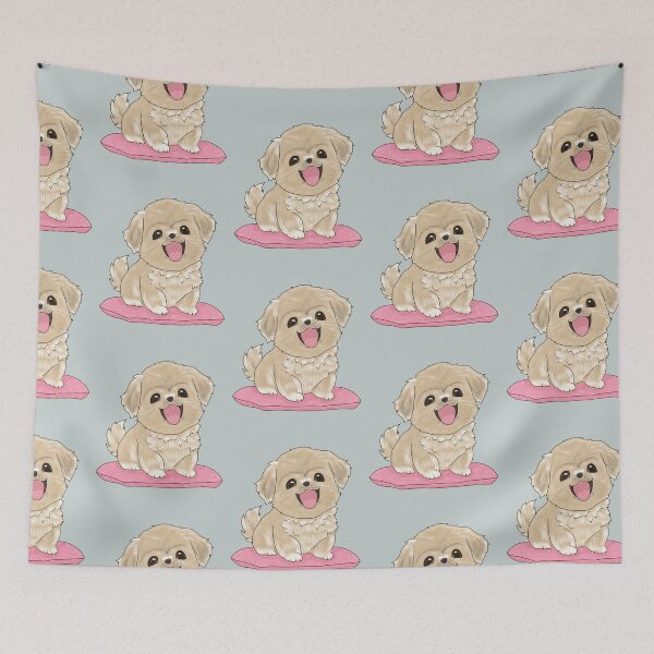Item preview, Cute Tibetan Spaniel dog on pillow designed and sold by LiskoDesign.