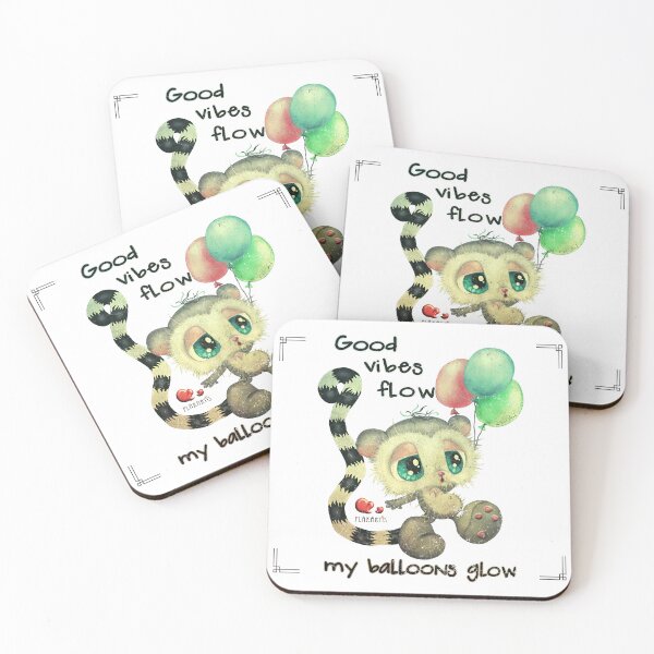 Item preview, Good vibes flow, my balloons glow - retro style designed and sold by Plakartis.