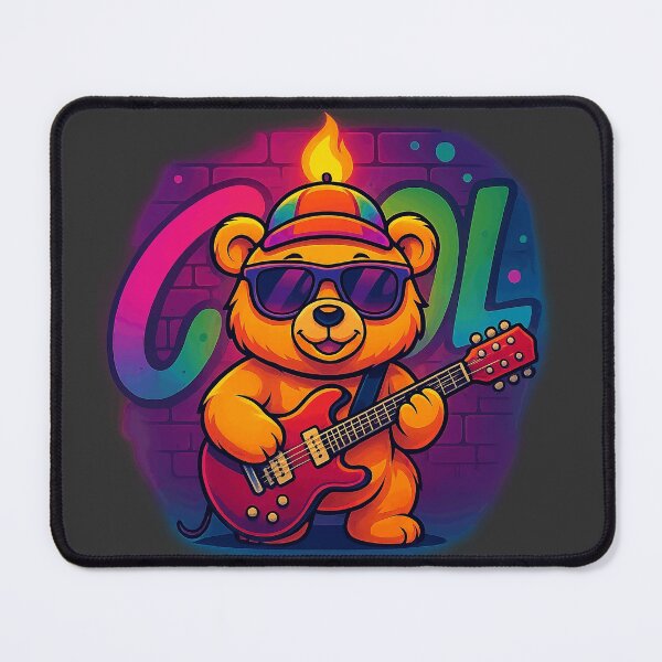 Item preview, Cool Flame Bear with Guitar | Funky Street Cartoon designed and sold by Ironzoulz.
