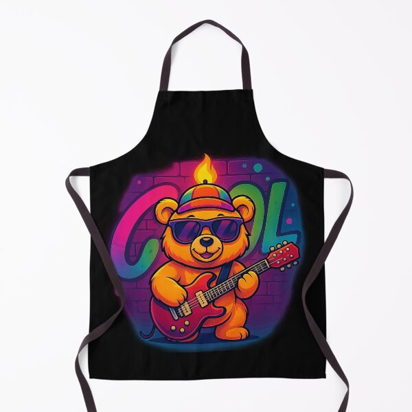 Item preview, Cool Flame Bear with Guitar | Funky Street Cartoon designed and sold by Ironzoulz.