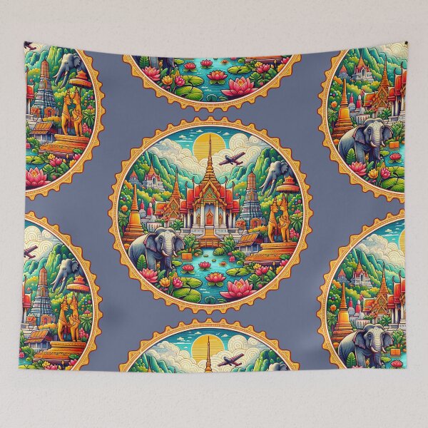 Item preview, Tailandia: Tierra de sonrisas doradas - Sello designed and sold by StampGPT.