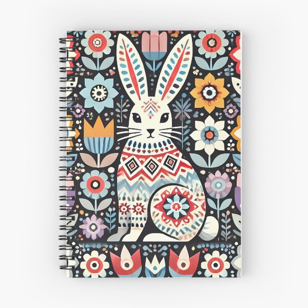 Item preview, Whimsical Patterned Hare - Scandinavian Folk Art by heidiannemorris © designed and sold by FOLK ART FUSION.