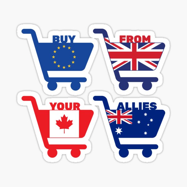 Item preview, Buy From Allies: Shopping Carts, Square Design designed and sold by Boycott USA! Buy from allies!.