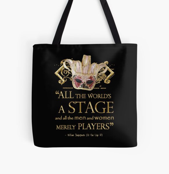 Shakespeare As You Like It Stage Quote All Over Print Tote Bag
