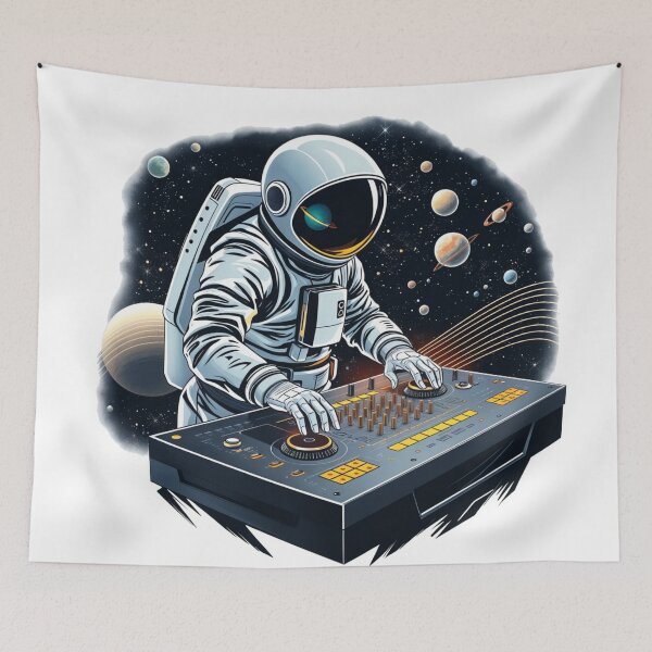Aperçu de l'œuvre Cosmic Sound Astronaut DJ Cosmic Beats créée et vendue par latelierdechris.