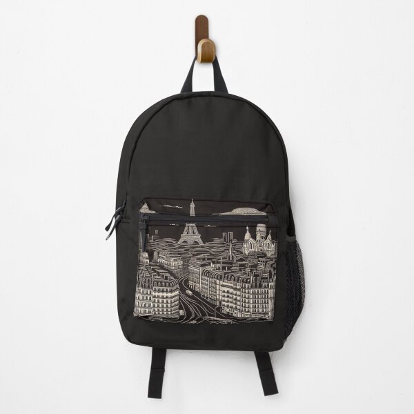 Item preview, Paris City Vector Art in Black and White – Minimalist Retro Design for Fashion, Accessories & City Lovers designed and sold by knalpot-design.
