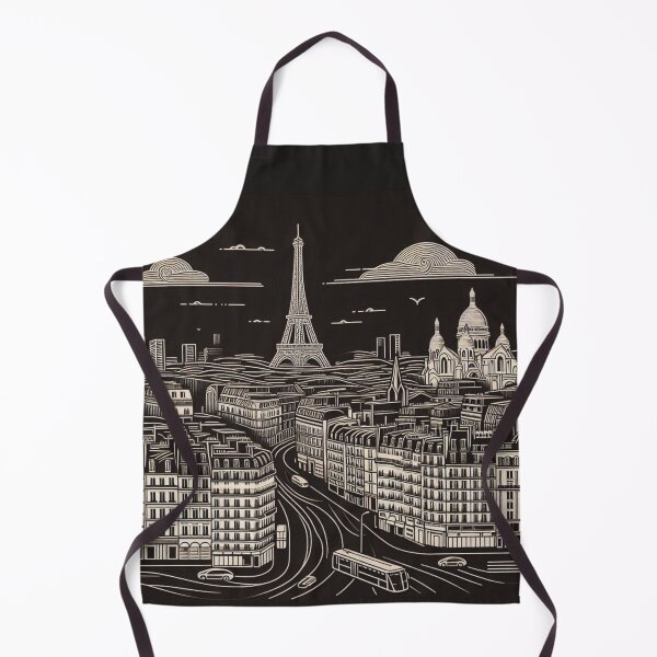Item preview, Paris City Vector Art in Black and White – Minimalist Retro Design for Fashion, Accessories & City Lovers designed and sold by knalpot-design.
