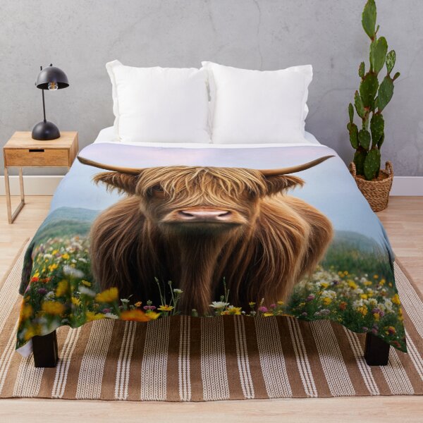 Item preview, Highland cow in flower field designed and sold by Nolan6.