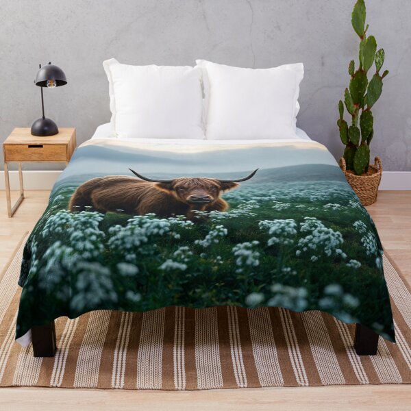 Item preview, Highland cow and flowers designed and sold by Nolan6.