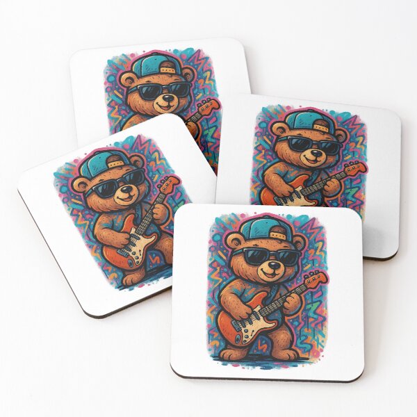 Item preview, Retro Guitar Bear | 90s Street Vibe Cartoon designed and sold by Ironzoulz.