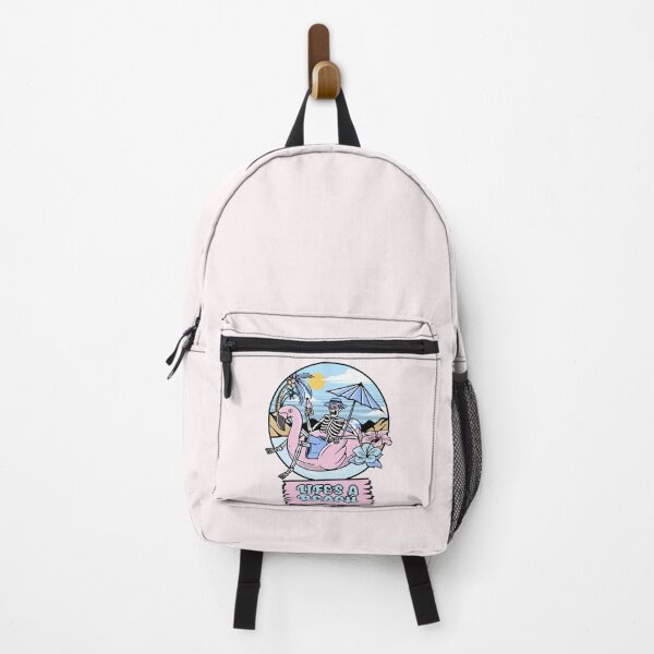 Item preview, Skeleton on Flamingo Float Retro Beach Vibes designed and sold by rdxart.