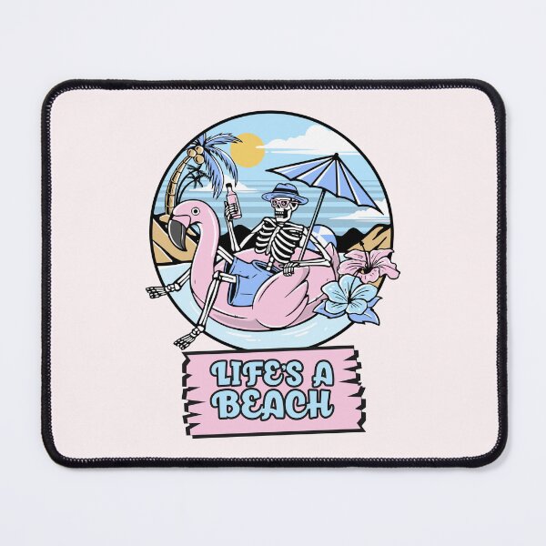 Item preview, Skeleton on Flamingo Float Retro Beach Vibes designed and sold by rdxart.