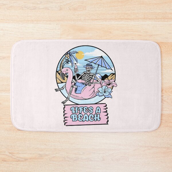 Item preview, Skeleton on Flamingo Float Retro Beach Vibes designed and sold by rdxart.