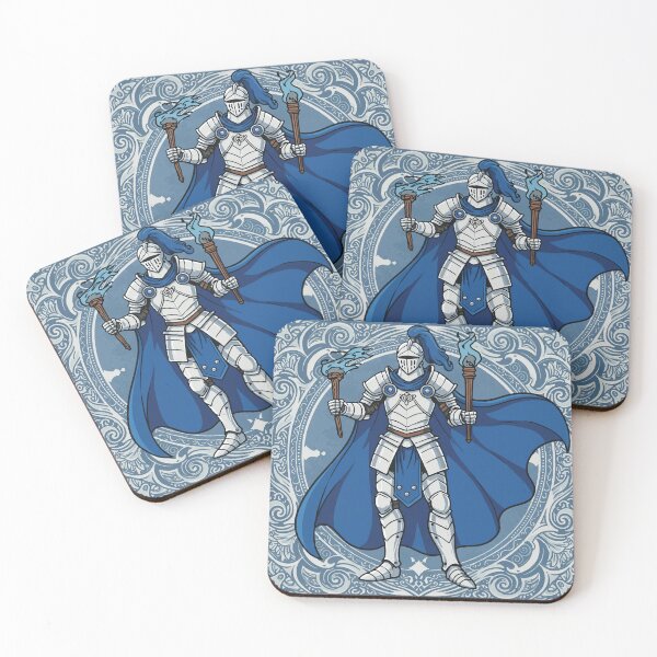 Item preview, Dual-Blade Blue Knight – Heroic Medieval Warrior Art designed and sold by -DEEWOLF-.