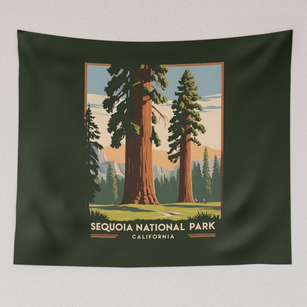 Item preview, A Vintage Travel Art of the Sequoia National Park - California - US  designed and sold by GoodOldVintage.