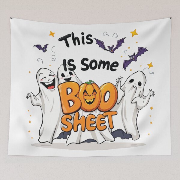 Aperçu de l'œuvre This is some boo sheet Funny Ghost Pun Boo Sheet créée et vendue par latelierdechris.