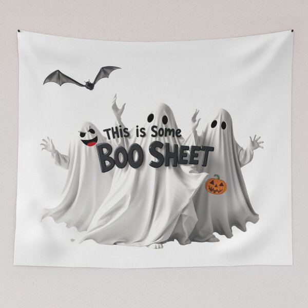 Aperçu de l'œuvre This is some boo sheet Funny Halloween Ghost Trio créée et vendue par latelierdechris.