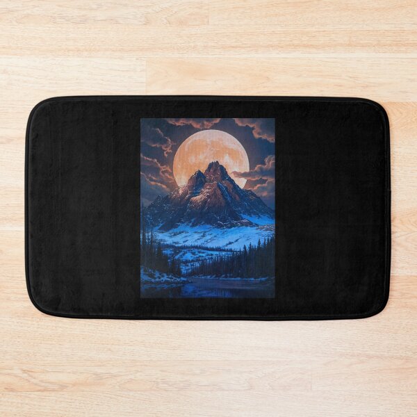 Item preview, Serene Mountain Landscape under a dramatic Moonlit Sky designed and sold by miraaavikko.