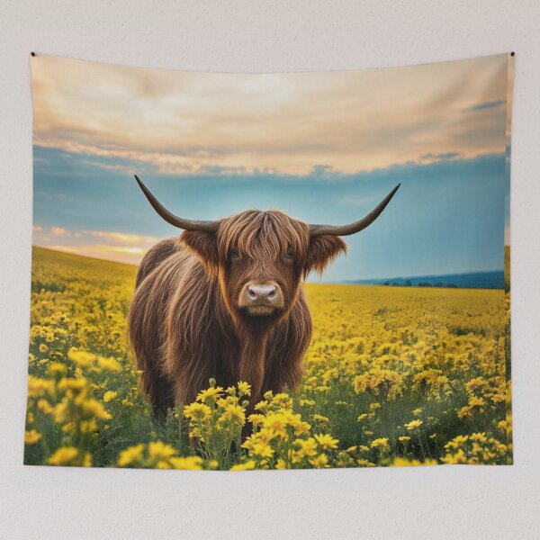 Item preview, Highland cow and flowers designed and sold by Nolan6.