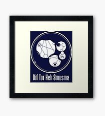 Live Long And Prosper. - in circular Gallifreyan from Doctor Who - white with text Framed Print