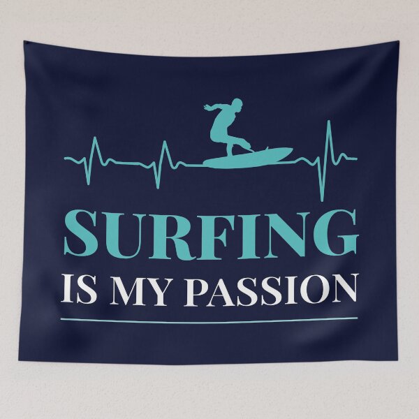 Item preview, Surfing is My Passion Heartbeat with Para Surfer Silhouette designed and sold by Shiraufa.