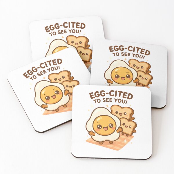 Item preview, Egg-cited to See You – Cute Kawaii Breakfast Pun Design designed and sold by Snackwear Apparel.