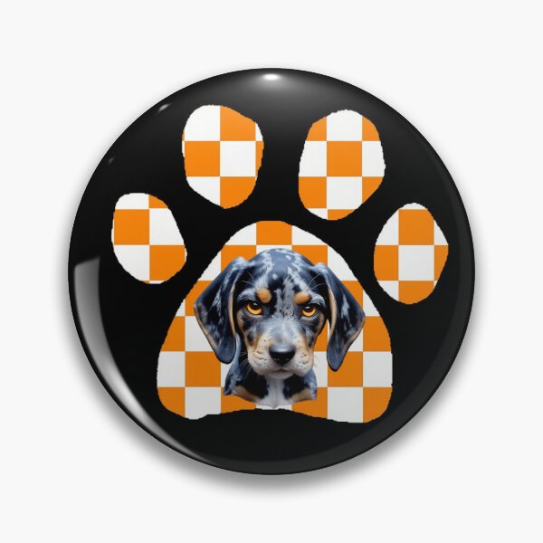 Item preview, Orange & White Checkerboard Puppy Paw designed and sold by Pickle Wicked Designs.