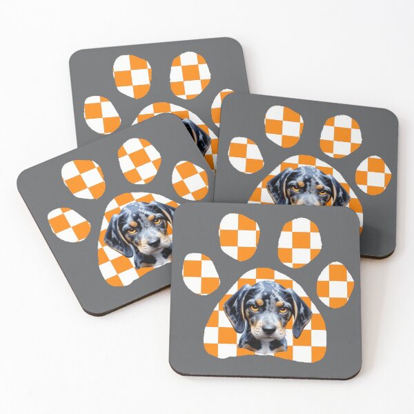 Item preview, Orange & White Checkerboard Puppy Paw designed and sold by Pickle Wicked Designs.