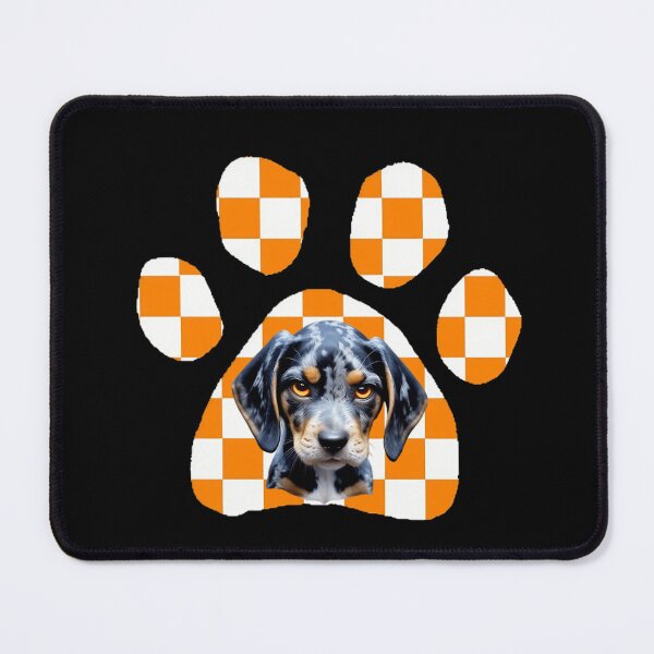 Item preview, Orange & White Checkerboard Puppy Paw designed and sold by Pickle Wicked Designs.