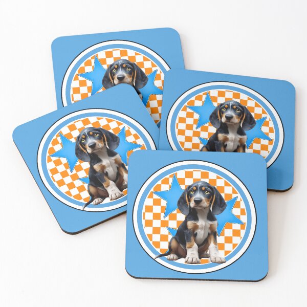 Item preview, Tennessee Orange Tri-Star Blue with Bluetick Puppy named Pouter designed and sold by Pickle Wicked Designs.