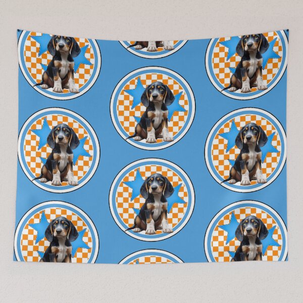 Item preview, Tennessee Orange Tri-Star Blue with Bluetick Puppy named Pouter designed and sold by Pickle Wicked Designs.