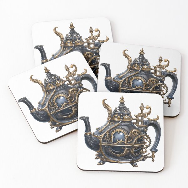 Item preview, Steampunk Teapot – Vintage Clockwork Illustration designed and sold by SchorlCraft.