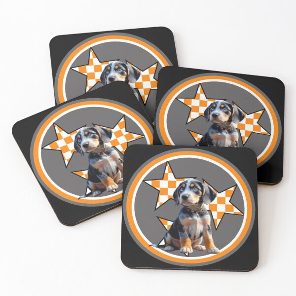 Item preview, Tennessee Orange Tri-Star with Bluetick Puppy named Peyton designed and sold by Pickle Wicked Designs.
